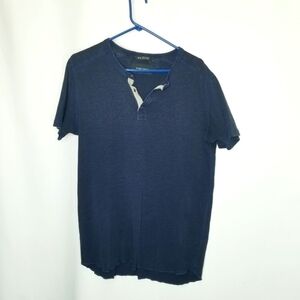 Wings &‎ horns short sleeve Henley Navy Blue XL  Flawed